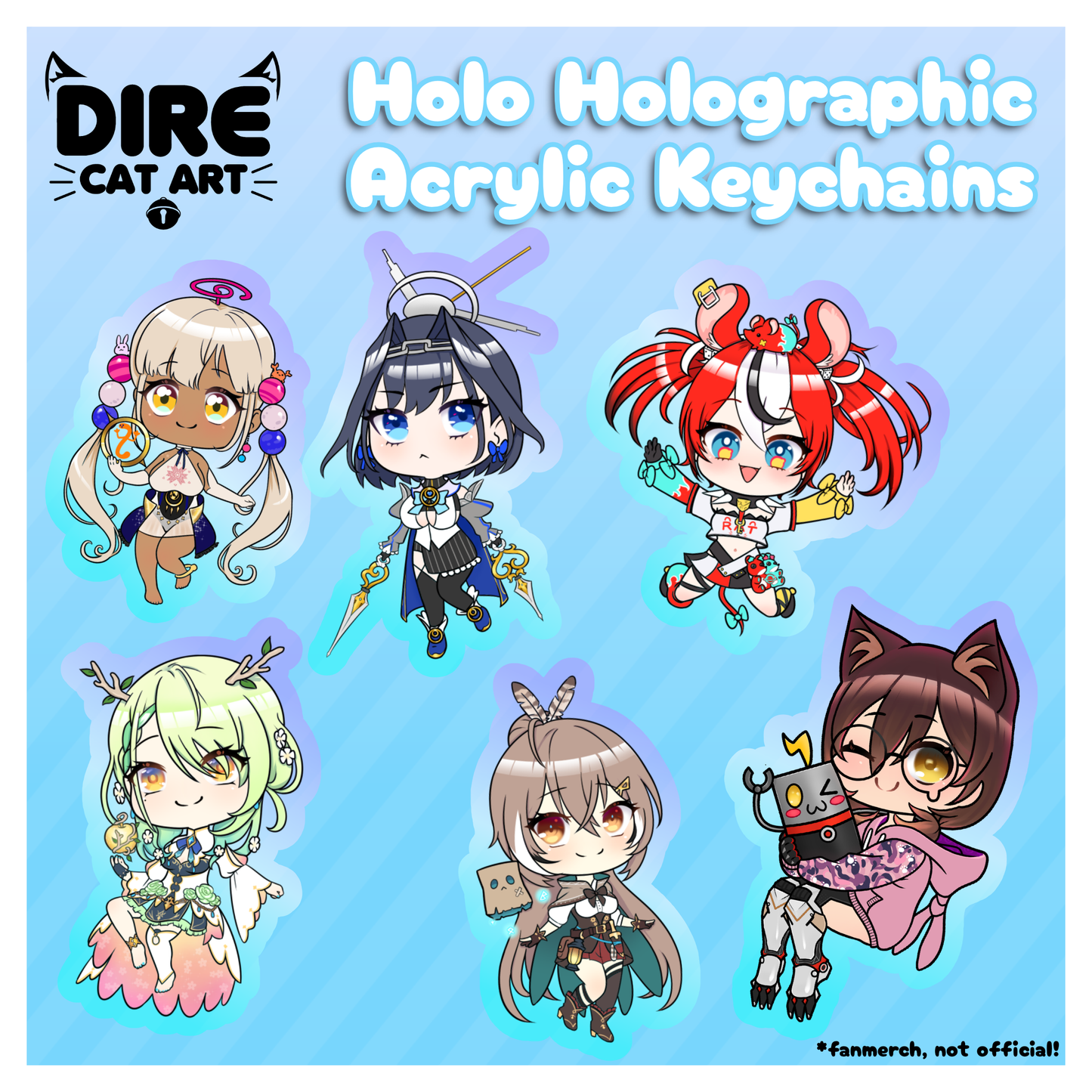 Hololive Acrylic Keychains (3")