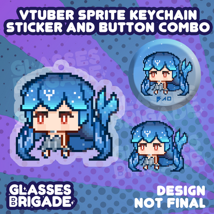 Vtuber Sprite Keychain / Button / Sticker pack