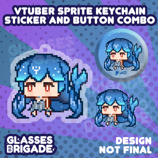 Vtuber Sprite Keychain / Button / Sticker pack